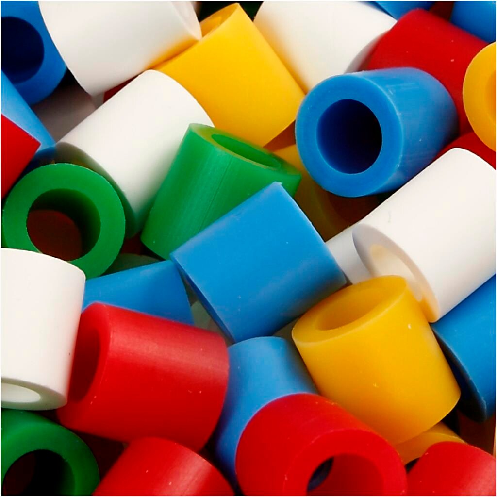Perler i standard farver - Jumbo 10 x 10 mm - 2450 assorteret