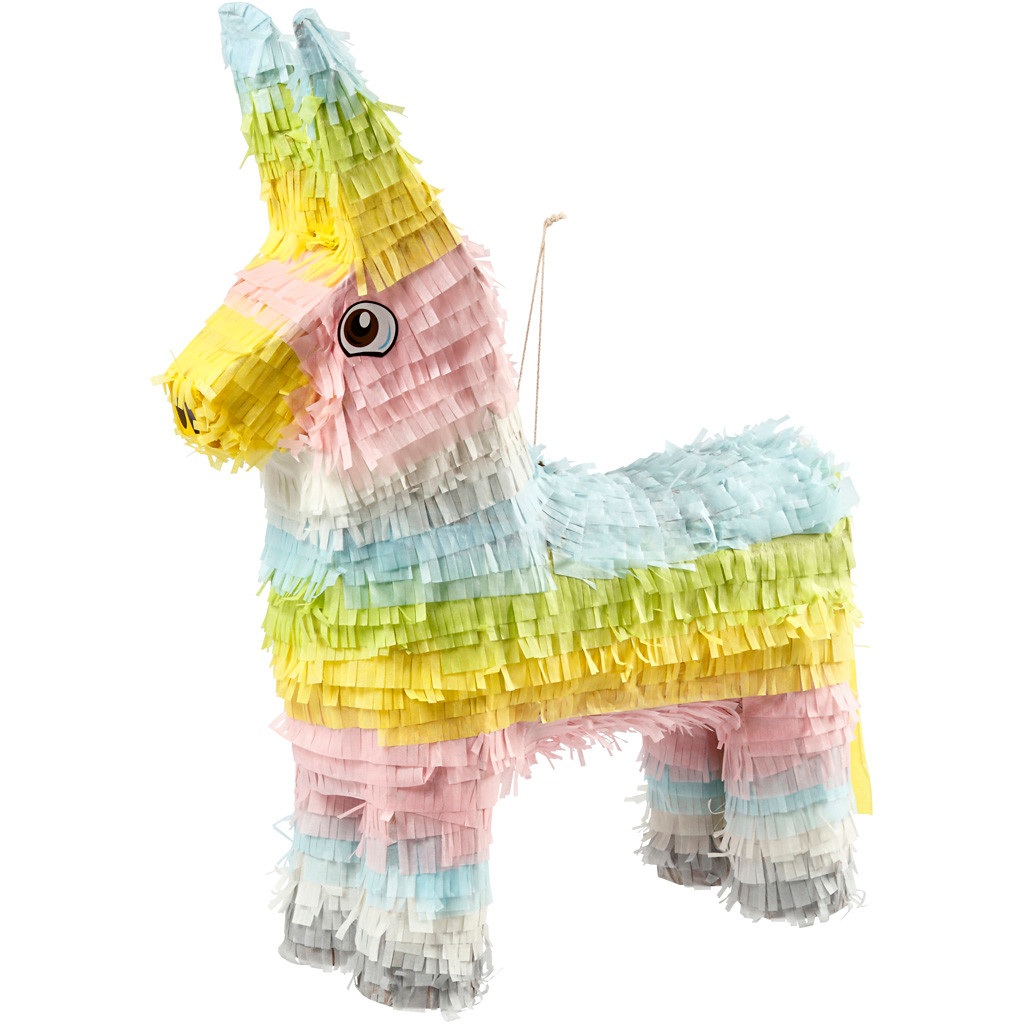Piñata størrelse 39 x 13 x 55 cm | pastelfarver