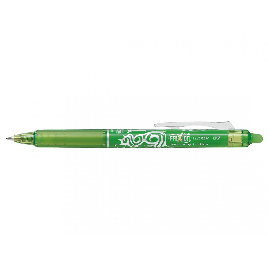 12 stk. Pilot Ball FriXion Clicker - Limegrøn Rollerpen 0,7 mm - Køb minimum 12 stk.