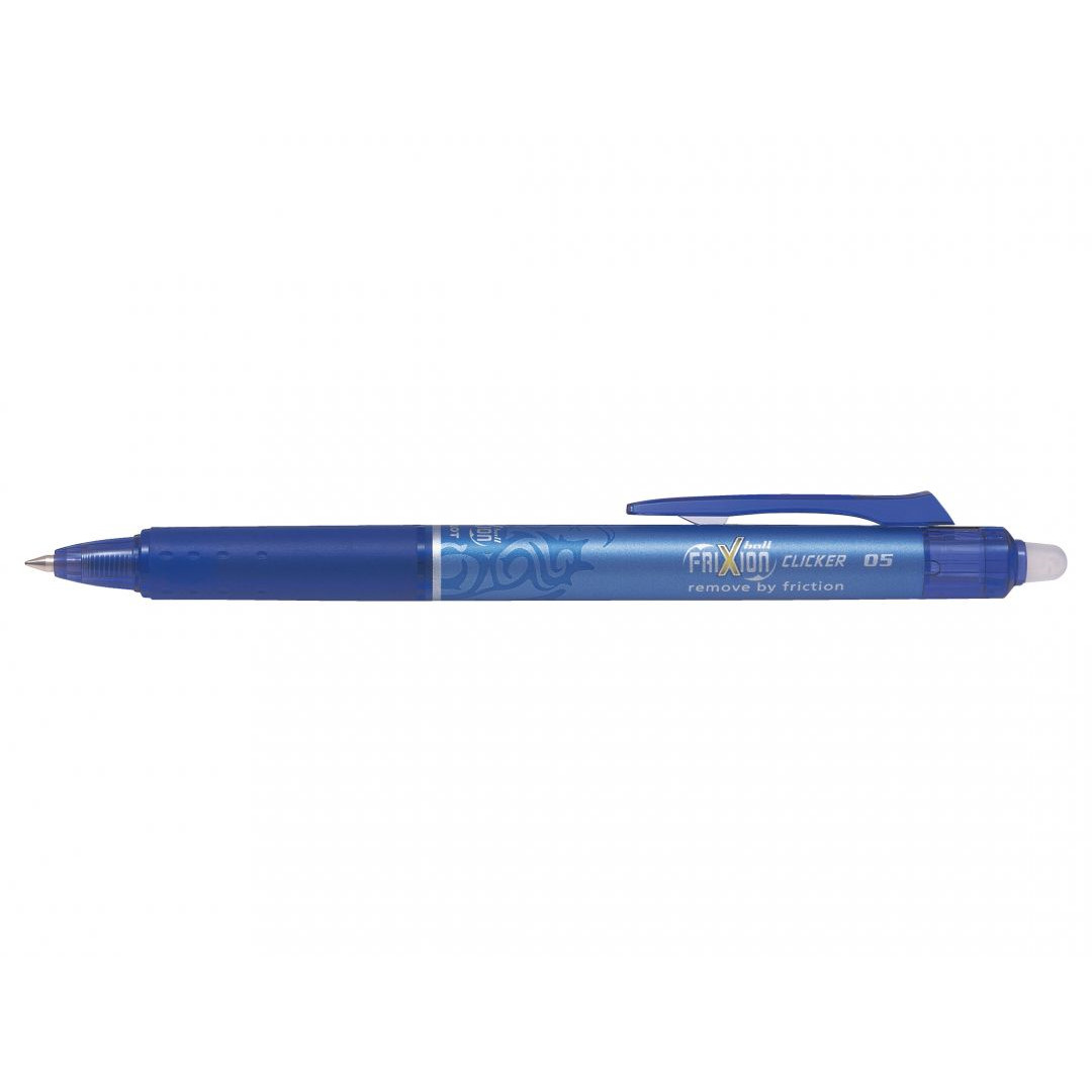 12 stk. Pilot FriXion Ball Clicker 0,5 mm - Blå Rollerball Pen - Køb minimum 12 stk.