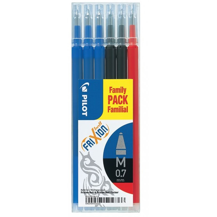 Refill til Pilot Frixion Clicker 0,7 - Sæt med 6 stk