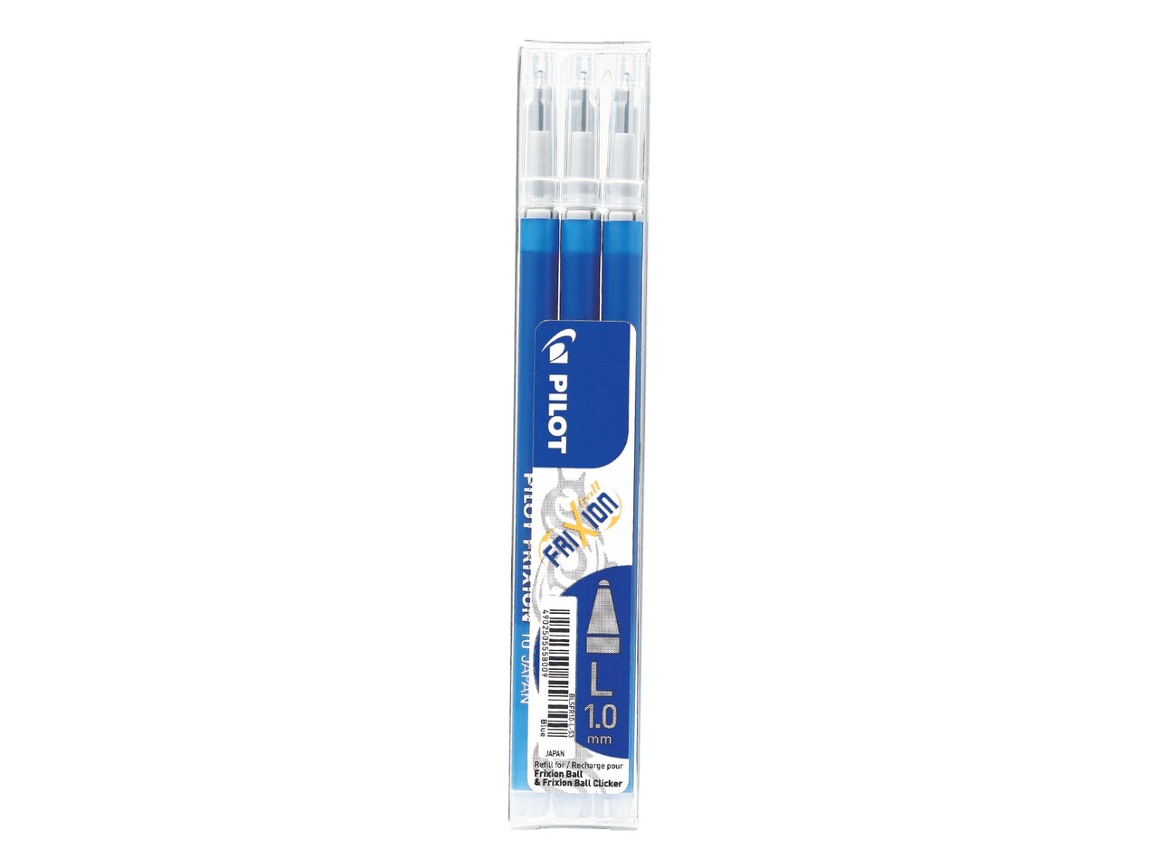 Kuglepen refill Pilot Frixion Clicker m. klik 1,0 blå (3 stk)