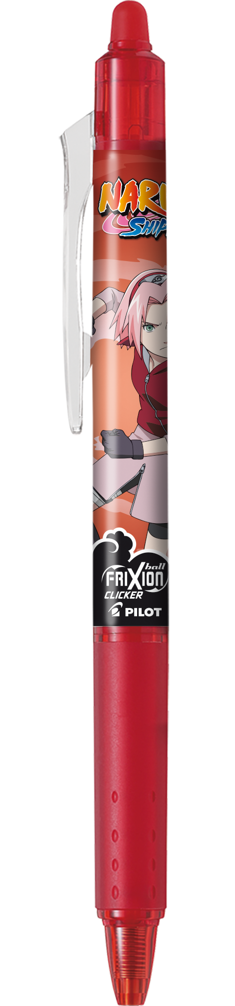12 stk. Pilot Frixion Clicker m/klik Naruto 0,7 rød - Køb minimum 12 stk.