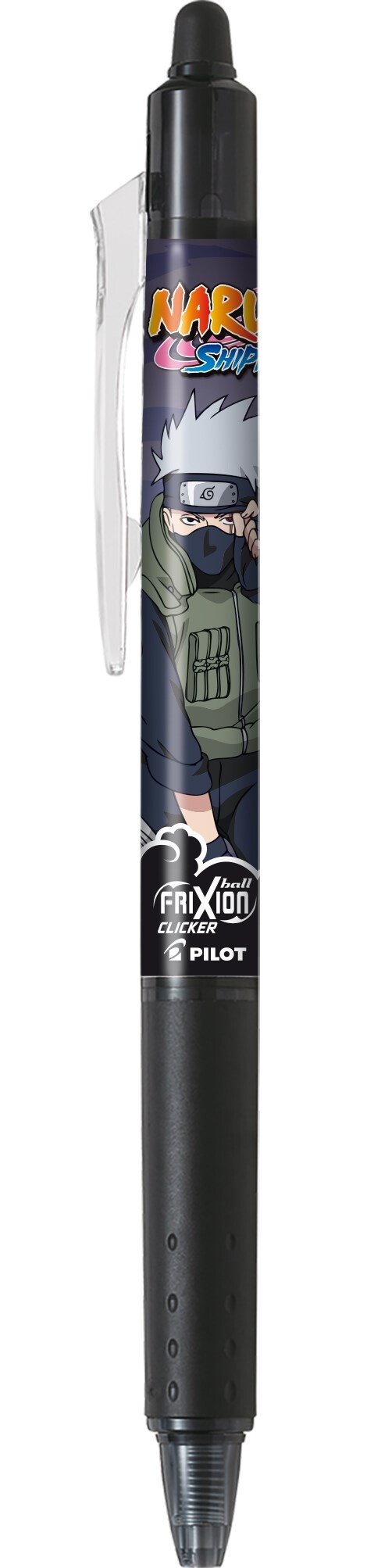 12 stk. Pilot Frixion Clicker m/klik Naruto 0,7 sort - Køb minimum 12 stk.