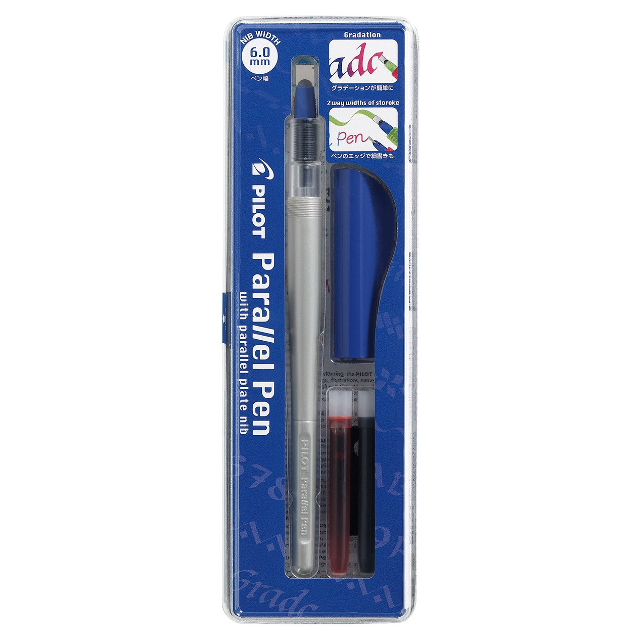Pilot Kalligrafipen Parallel Pen 6,0mm sæt sort