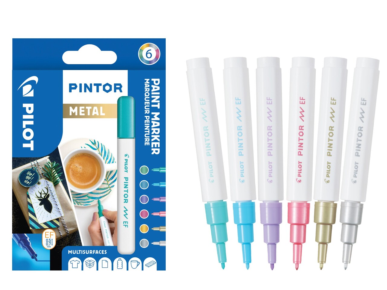 Pilot Marker Pintor Extra Fine Metal 0,5 ass (6)