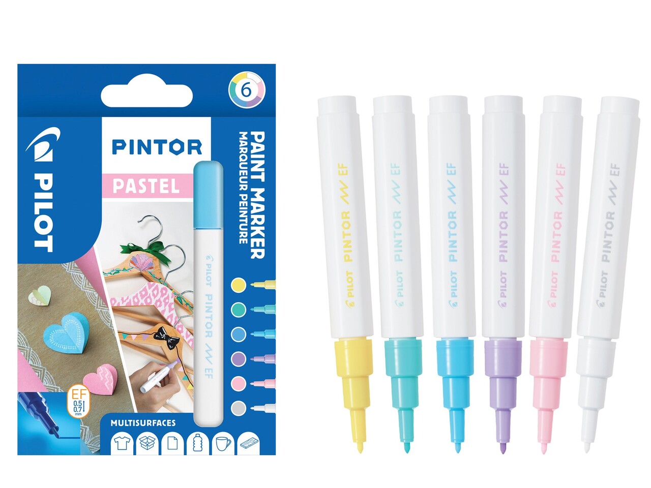 Pilot Marker Pintor Extra Fine Pastel 0,5 ass (6)