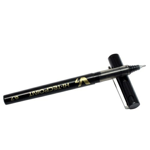 12 stk. Rollerball Pen - Pilot Hi-Tecpoint V7 - 0,7mm nålespids - Sort - Køb minimum 12 stk.