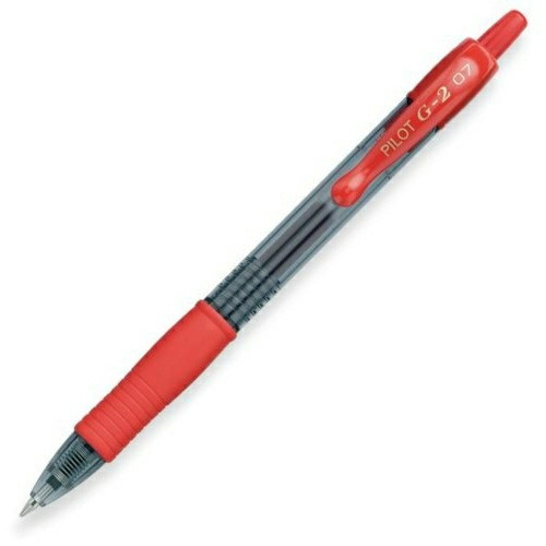 12 stk. Pilot Gel Ink Rollerball G2 0,7 rød - Køb minimum 12 stk.