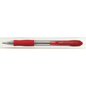 12 stk. Pilot Ballpoint Pen Super Grip 0,7 rød - Køb minimum 12 stk.
