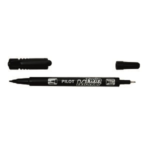 10 stk. Pilot Marker Twin Marker BeGreen sort - Køb minimum 10 stk.