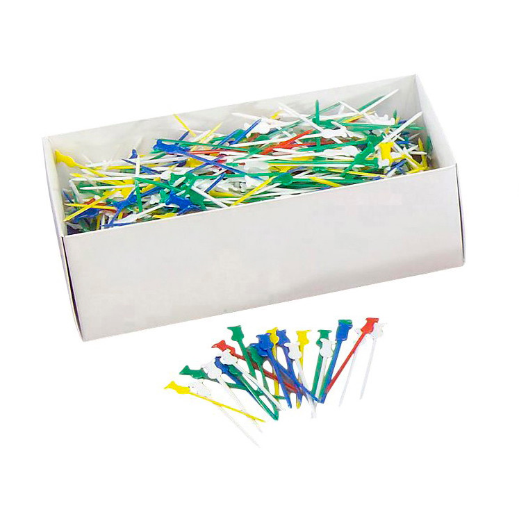 Pindemadspinde kokke plastik assorteret farver - 1000 stk.