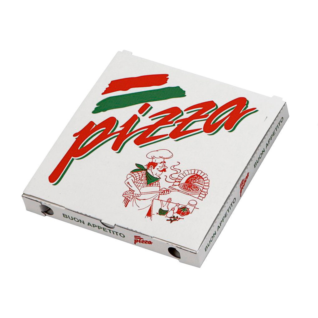 Pizzaæske - Hvid 32 x 32 x 3 cm - Fluorfri - 100 stk