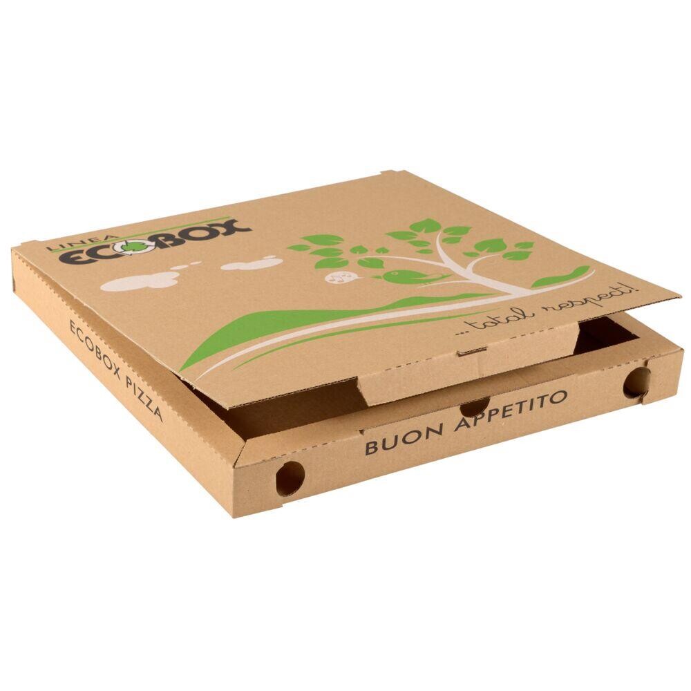 Pizzaæsker Ecobox 32x32x3cm 384g m2 brun pap Eco - 100 stk