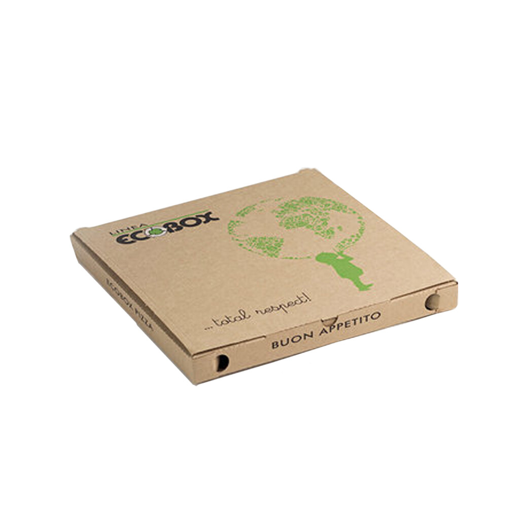 Pizzaæske - Ecobox - Brun - Fluorfri - 32 x 32 x 3 cm - 100 stk