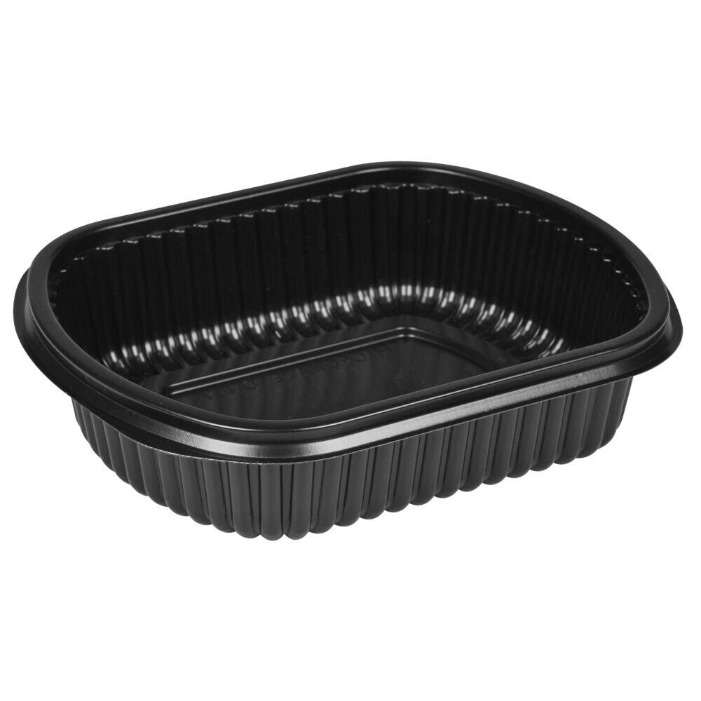 Plastbakke, 20,7x17x5cm, 1000 ml, sort, PP, 1-rums, stor - 300 stk