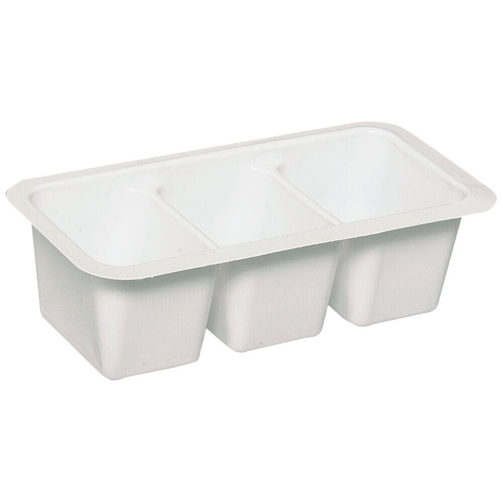 Plastbakke, 3-rums, hvid, polystyren, 75 ml, - 2000 stk