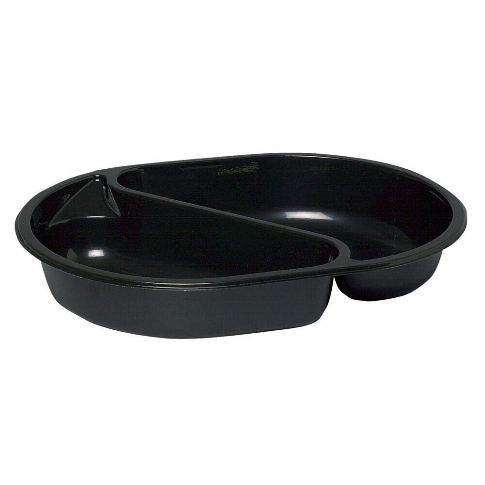Plastbakke C-Pet sort menuserie 2-rums hovedret 395/500 ml 23,80cm - 240 stk