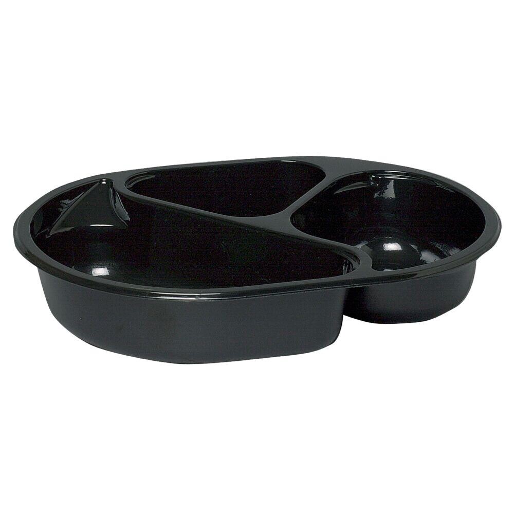 Plastbakke C-Pet sort menuserie 3-rums hovedret 200/300/460 ml 23,80cm - 240 stk