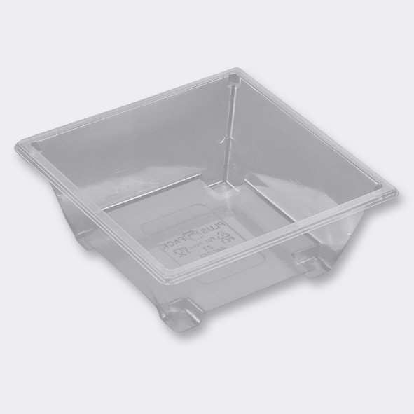 Plastbakke Gourmet Expres klar A-PET 585 ml - 14 x 14 cm - 400 stk. i en pakke
