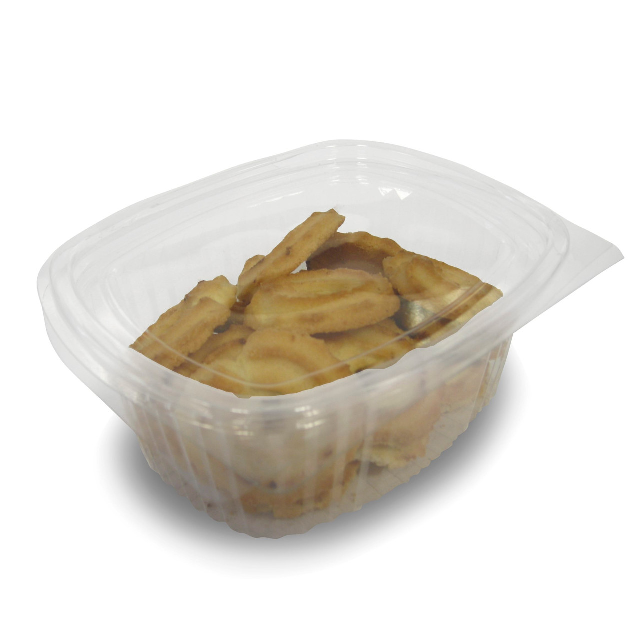 Plastbakke med hængslet låg oval A-PET 500ml V00512P 600stk