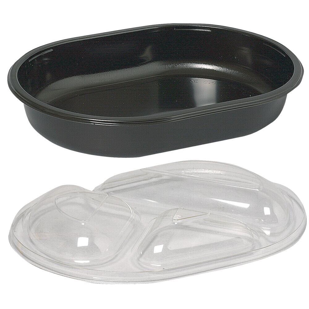 Plastbakke PP sort PP menuserie 1-rums hovedret 1000 ml 23,80cm - 240 stk