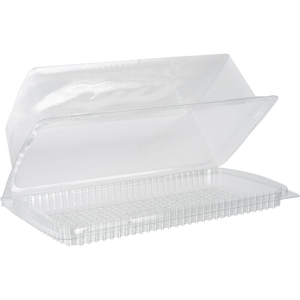 Plastbakke - RPET - Transparent - 23x13,2x7 cm - Med Hængslet Låg - 270 stk