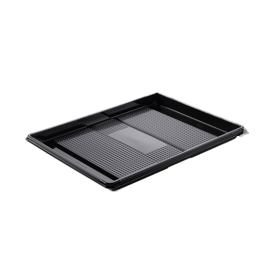 Plastbakke Zen sort fad A-PET - 325 x 250 x 20 mm - 120 stk.