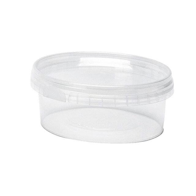 Plastbøtte med låg, Handy-lock, PP, Ø95x43mm, 180 ml, klar