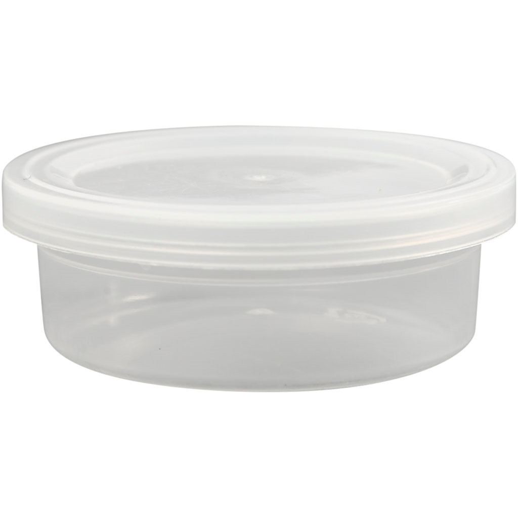 Plastbøtte med låg H: 24 mm dia. 68 mm 45 ml - 20stk