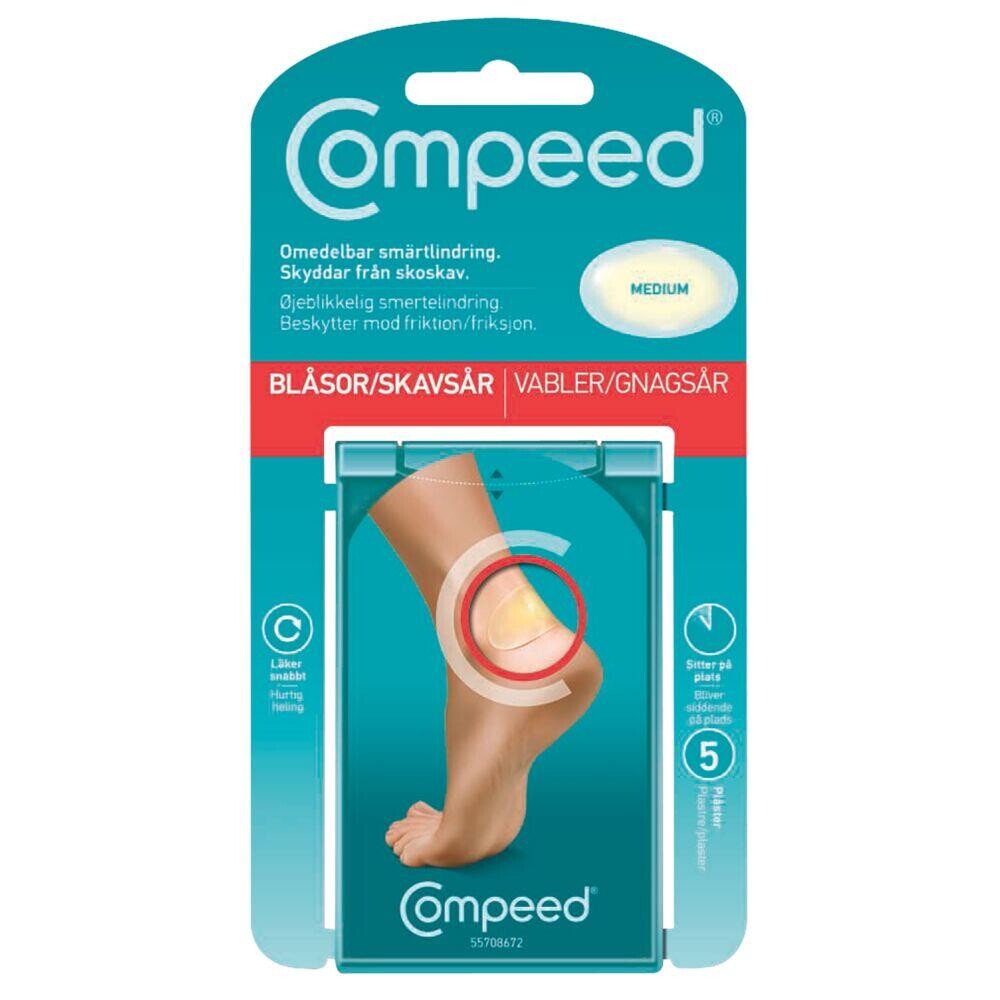 Vabelplaster - Compeed M - 6,8 x 4,2 cm - Hydrokolloid - 5 stk