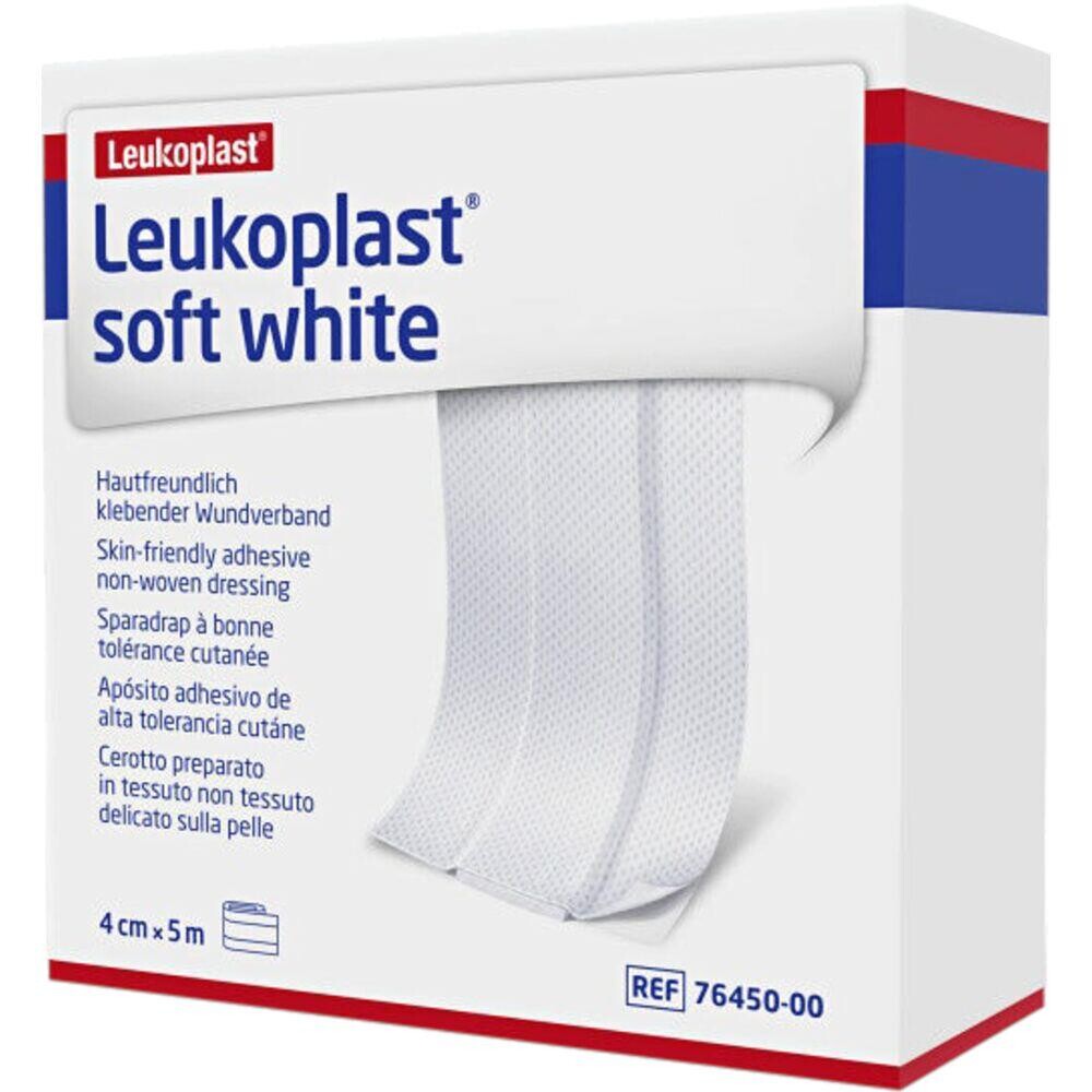 Leukoplast plaster, Soft White, 5m x 4cm, hvid, usteril