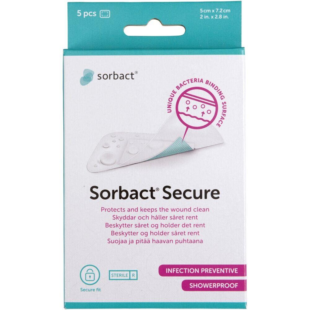 Plaster - Sorbact Secure - 7,2 x 5 cm - 5 stk