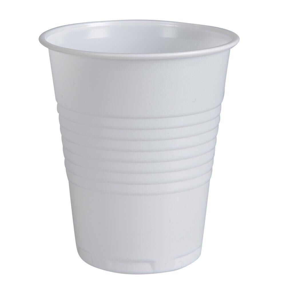 Plastik kopper 20 cl hvid - 100 stk