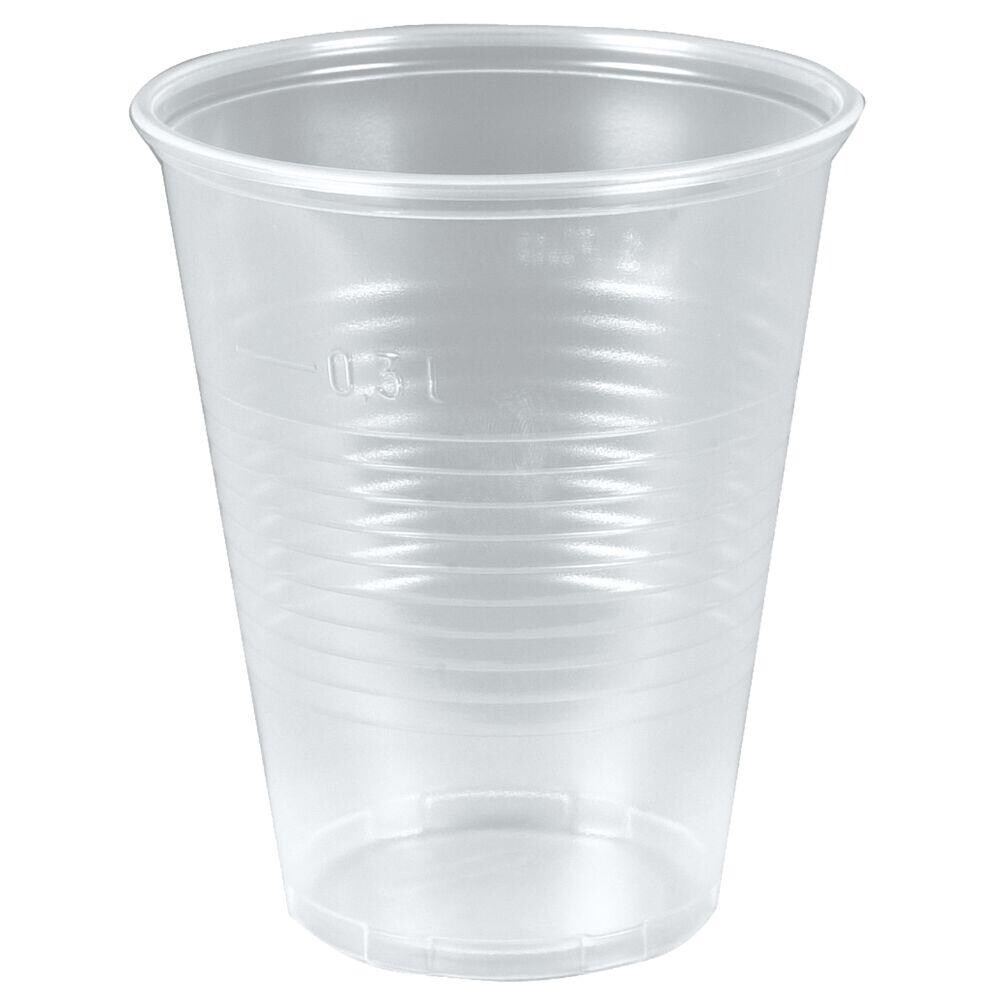 Plastik krus til fadøl 11cm Ø9,5cm 30 cl klar PP med riller - 1600 stk