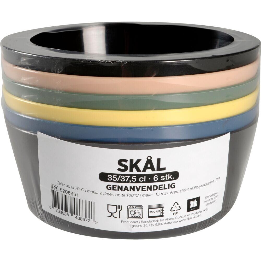 Plastik skåle, Abena, Ø11,9cm, 375 ml. - 72 stk assorteret