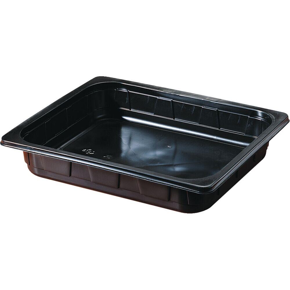 Plastikbakke, 32,5x26,5x4cm, 2500 ml, sort, PP, 1-rums, 1/2 GN - 100 stk