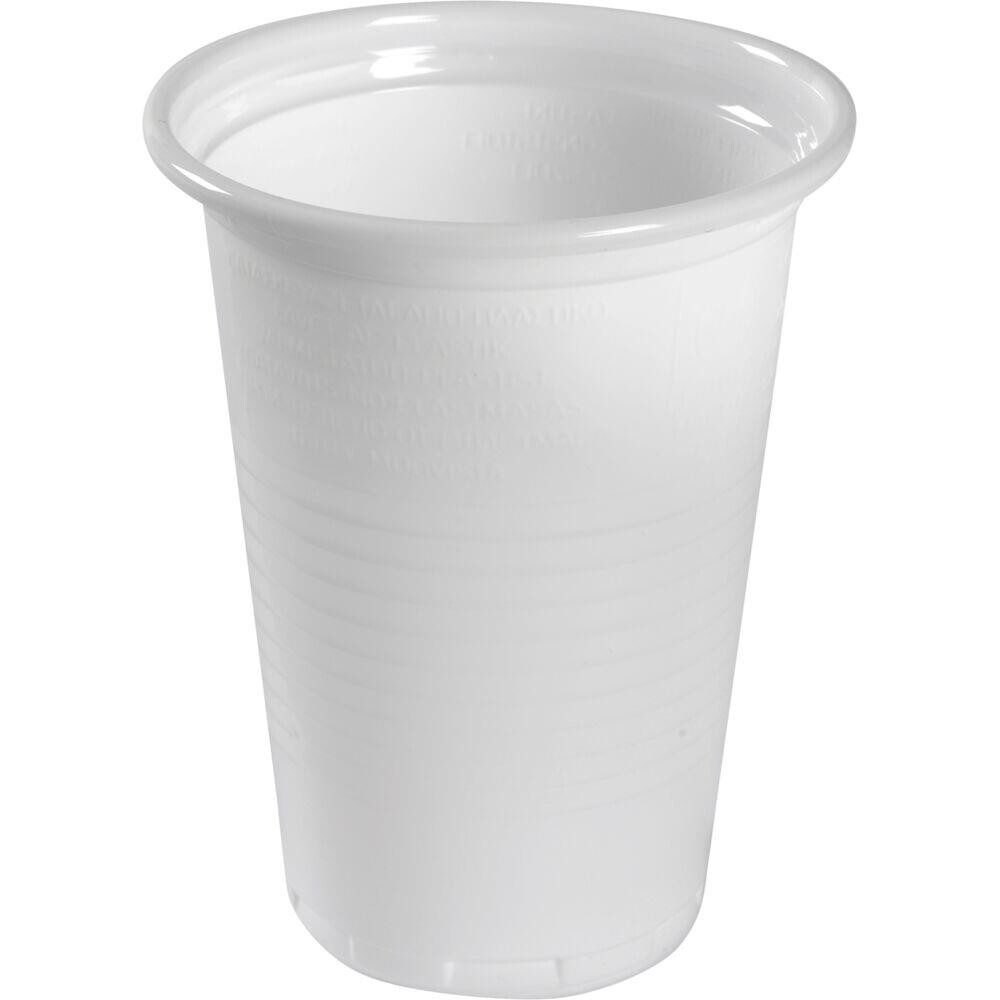 Plastikkrus, ABENA Gastro, 8,9cm, Ø7cm, 18 cl, 20 cl, hvid, PP - 3000 stk