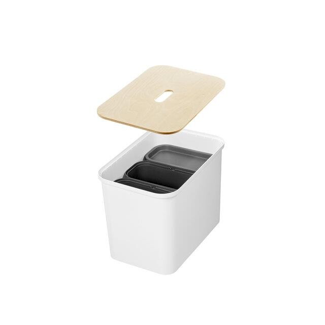Plastkasse Smart Store Collect sæt 76l hvid med indsat