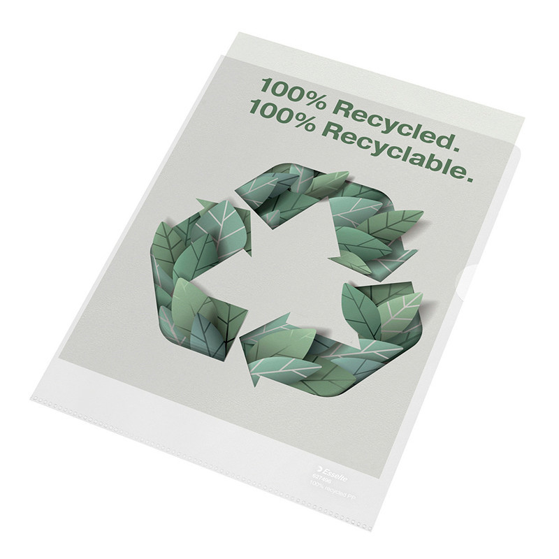 Plastikchartek A4 Esselte Recycled 100my - 100 stk