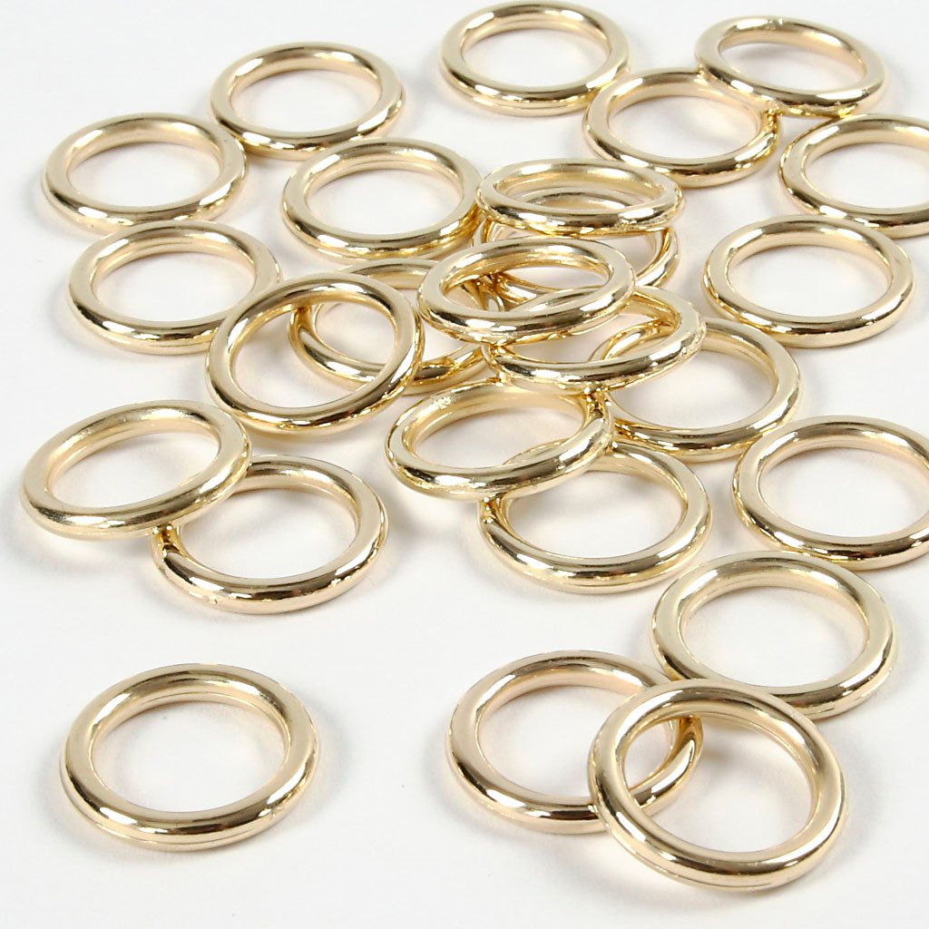 Plastring - Guld - 15 mm - 25 stk