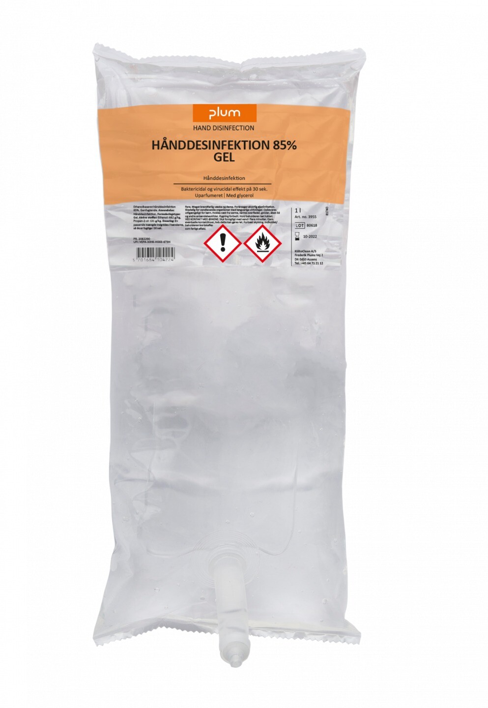 Plum Hånddesinfektion 85% Gel 1 L pose CP