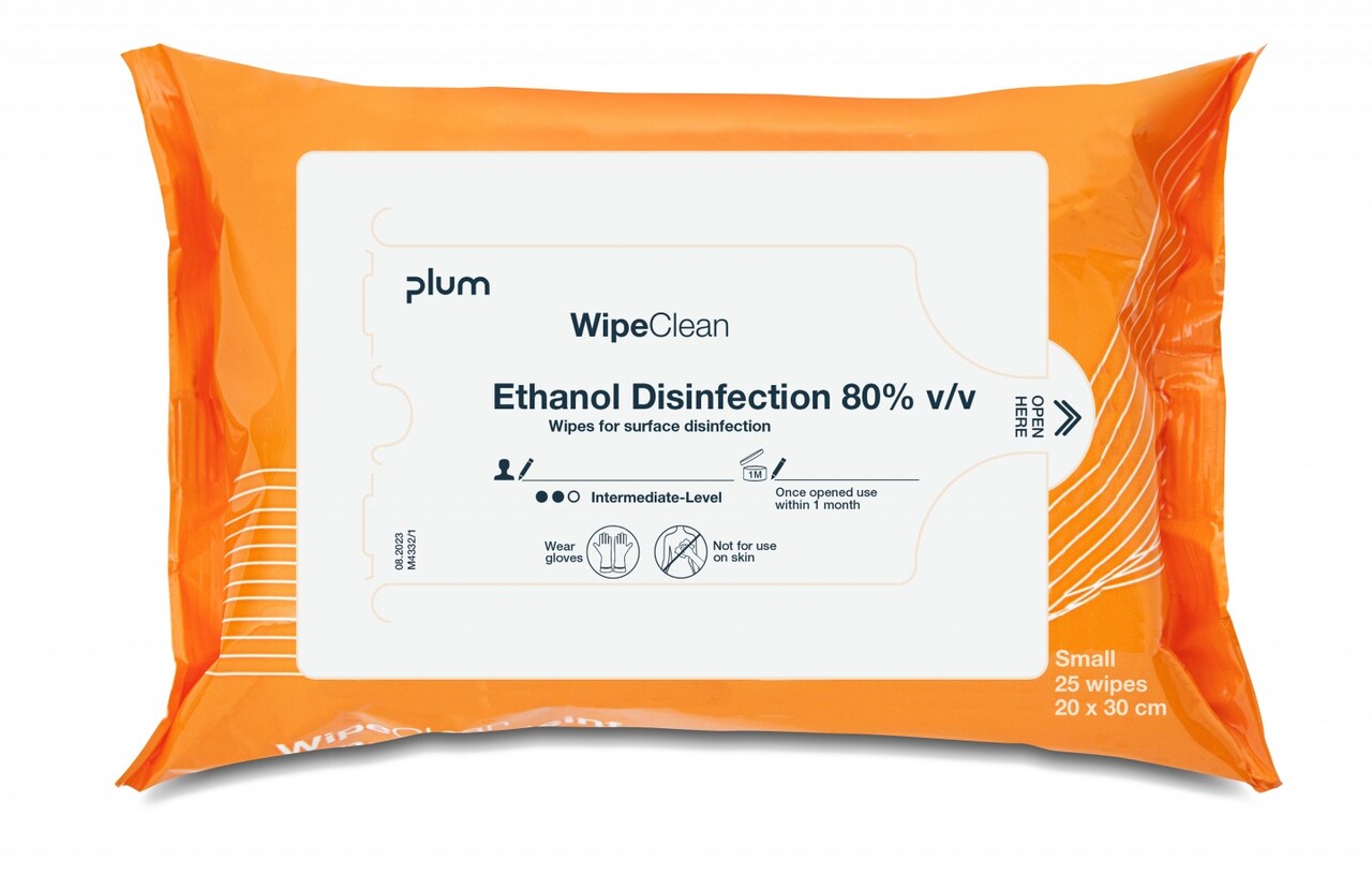 Plum Wipeclean Ethanol Disinfection 80% small - 25 stk