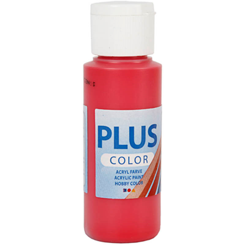 Plus Color hobbymaling, berry red, 60ml