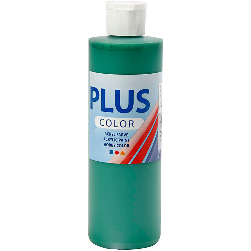 Plus Color hobbymaling, brilliant green, 250ml