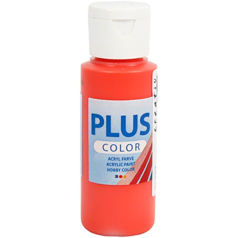 Plus Color hobbymaling, brilliant red, 60ml