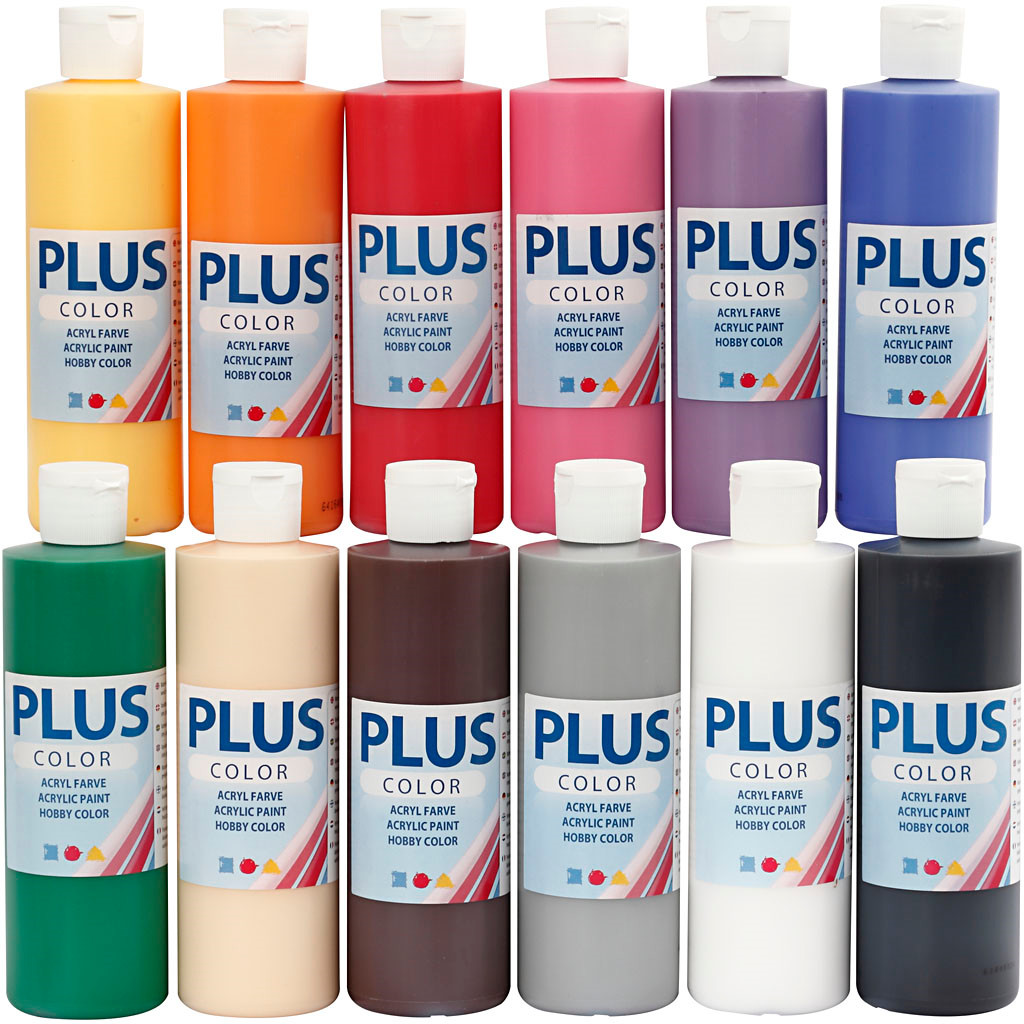 Plus Color hobbymaling, classic, 12x250ml