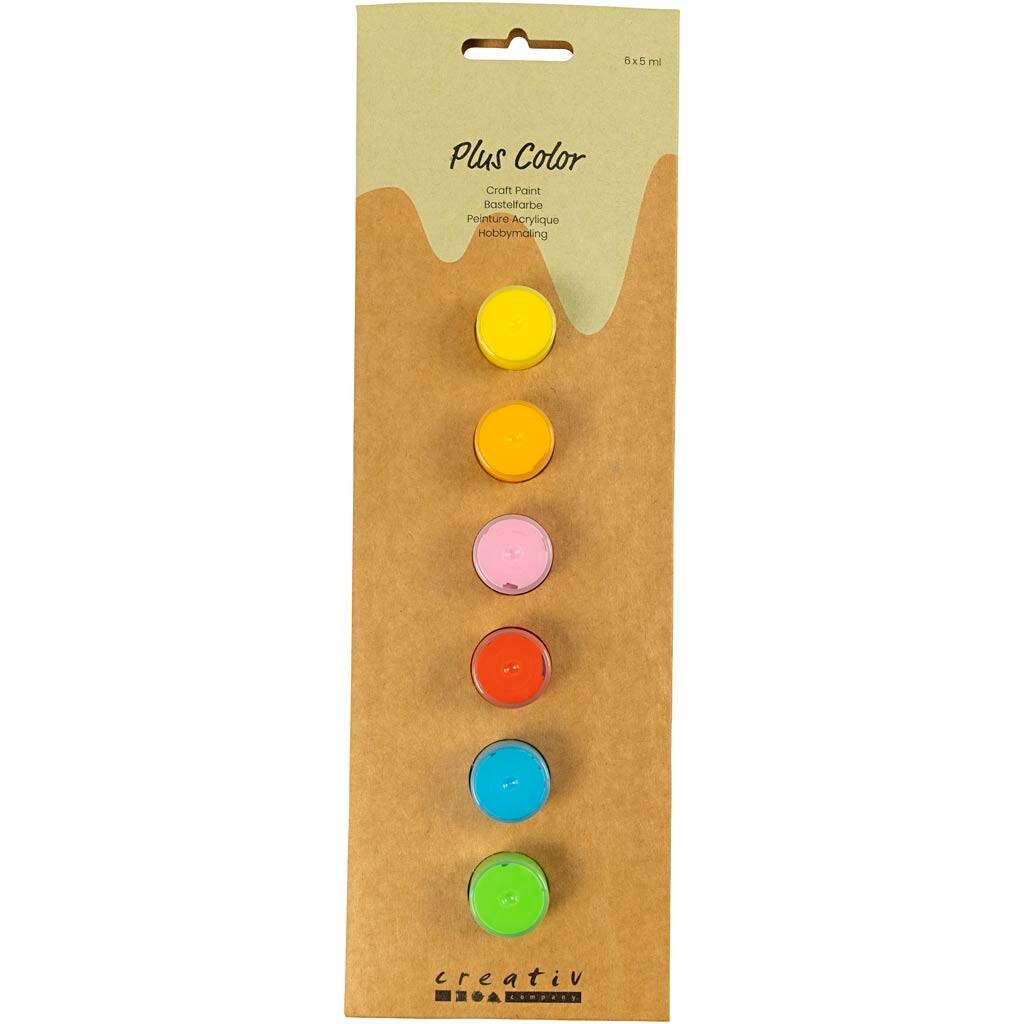 Plus Color Hobbymaling, colorful, 6x5ml - 1 pakke