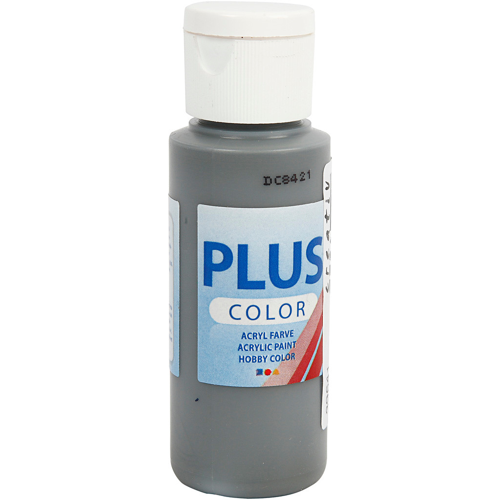 Plus Color hobbymaling, dark grey, 60ml