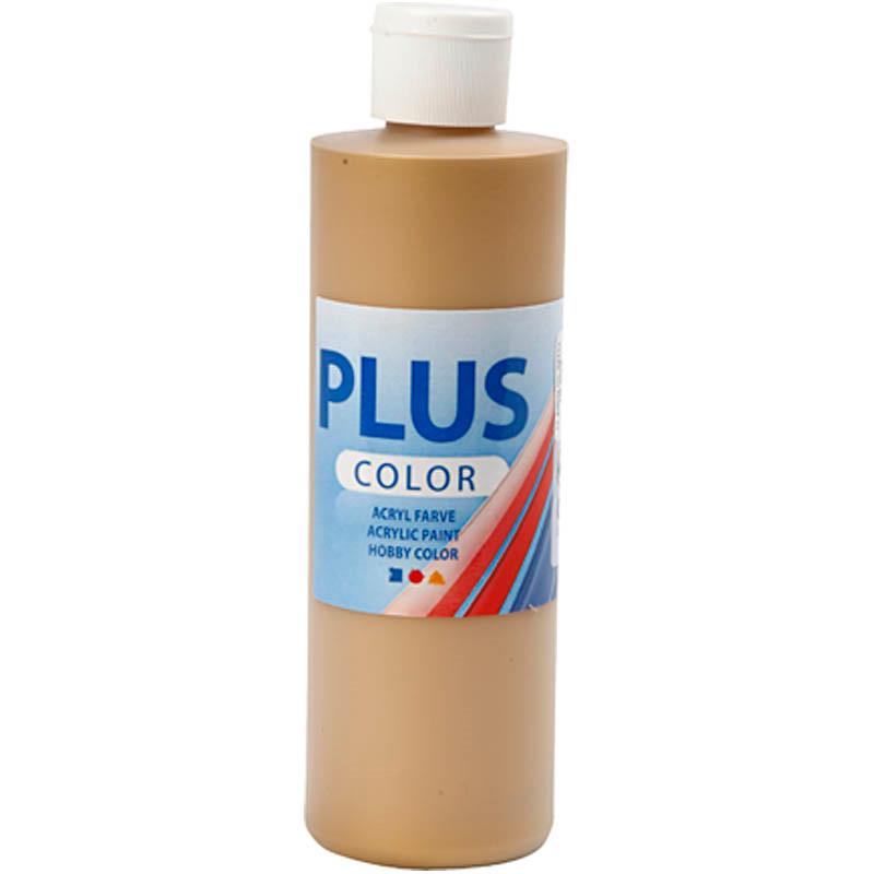 Plus Color hobbymaling, gold, 250ml